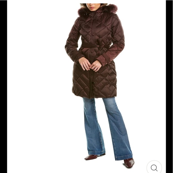 NWT,LAUNDRY BY SHELLI SEGAL DIAMOND QUILTED PUFFER JACKET,black plum - Picture 4 of 17
